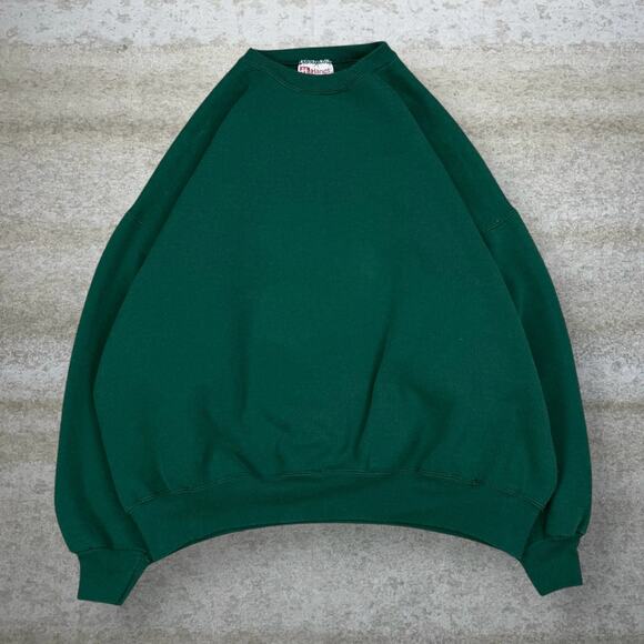 Hanes Other - Vintage Hanes Blank Sweatshirt Forest Green Cotton Pullover Crewneck 90s